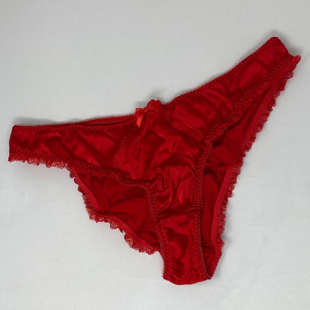 Agent Provocateur Felinda Red Silk Brief AP4 Large - Picture 6 of 11
